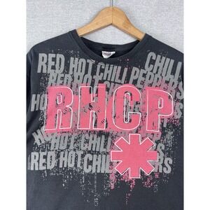 Red Hot Chili Peppers RHCP Pop Funk Rock Metal 2008 Black Distressed T Shirt L